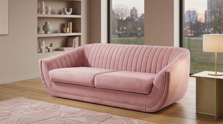 Dreisëtzer Sofa 3-Sëtzer Couch Polstersoffen Couchen Wunnzëmmer Design Textil
