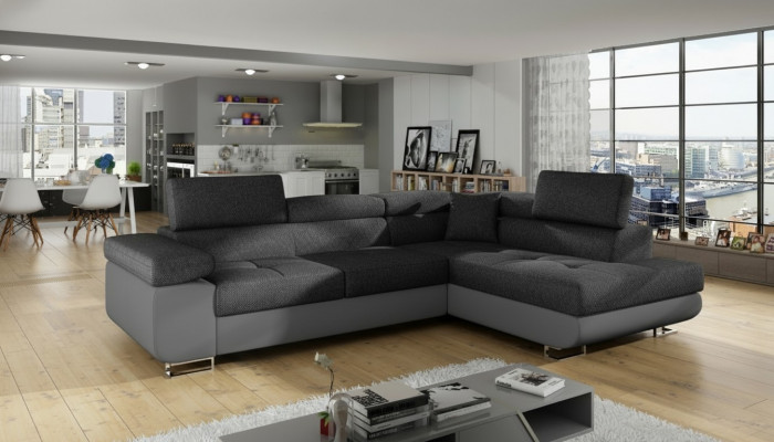 Eck Stoff Ecksofa L-Form Canapé Canapé Design Canapé Polster Textil Modern Textil
