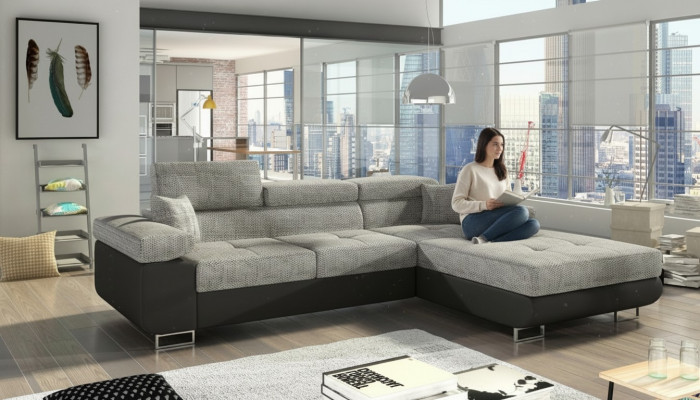 Ecksofa L-Form Wunnlandschaft Designer Sofa Couch Polster Sëtz Garnitur Textil