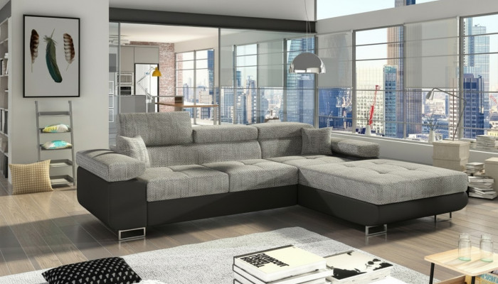 Ecksofa L-Form Wunnlandschaft Designer Sofa Couch Polster Sëtz Garnitur Textil