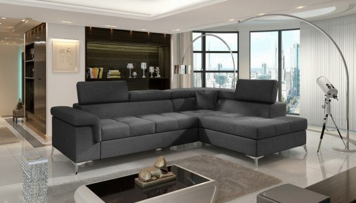 Eckcouch L-Form Couch Design Polstersofa Schlofcouch Textil Bettfunktioun Textil