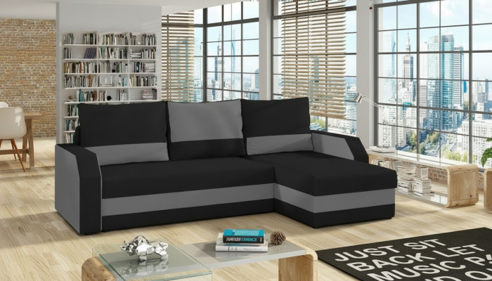 Stoff L-Form Canapé Wunnlandschaft Eckssofa Garnitur Modern Design Sofa Canapéen