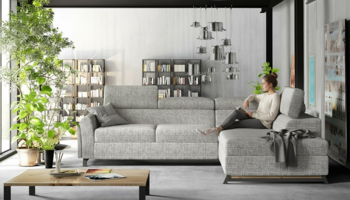 Déngen-Sofa Couch Kannersofa Textil Polster Garnitur Wunnlandschaft L-Form Stoff