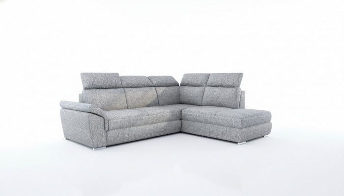 Stoff Ecksofa L-Form Sofa Couch Design Polster Modern Textil Bettfunktioun nei