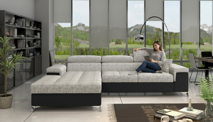 L-Form Canapé Wunnlandschaft Ecksofa Garnitur Modern Design Sofa Stoff Textil nei