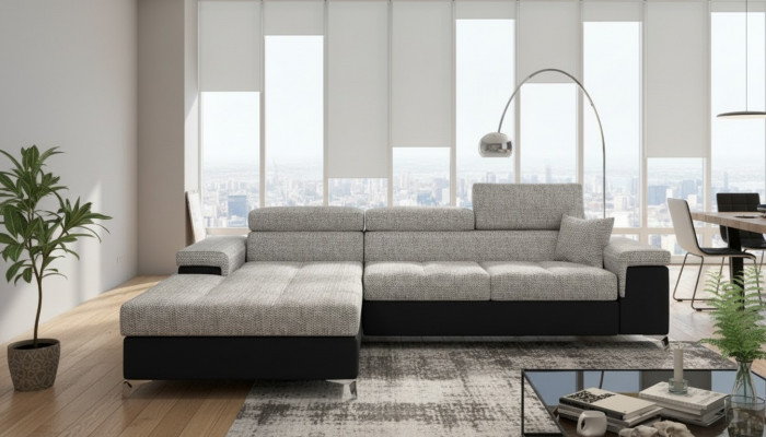 L-Form Canapé Wunnlandschaft Ecksofa Garnitur Modern Design Sofa Stoff Textil nei