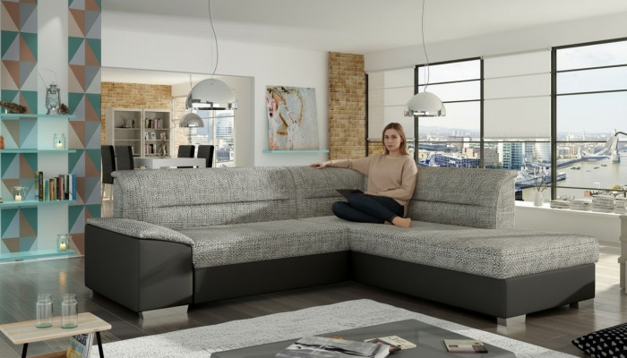 Stoff Ecksofa L-Form Sofa Canapé Design Polster Modern Textil Sëtzpolster Grupp