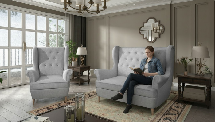 Chesterfield Couch Gepolstert 2+1 Sëtz Polstermöbel Couchen Sofagarnitur Sofas