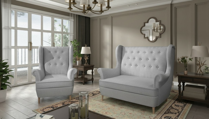 Chesterfield Couch Gepolstert 2+1 Sëtz Polstermöbel Couchen Sofagarnitur Sofas