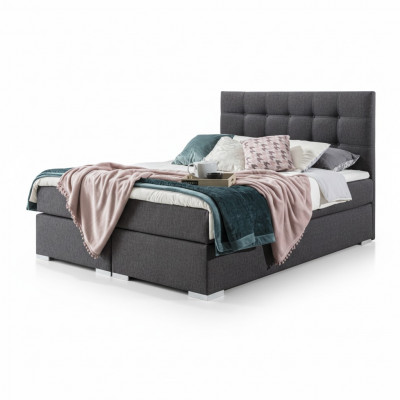 Komplett Set Matratz & Topper Boxspring Bett Polster Better Textil Stoff
