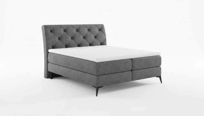 Chesterfield Sëlwer Gepolstert Bett Duebelbett Better Grouss XXL Designer Luxus