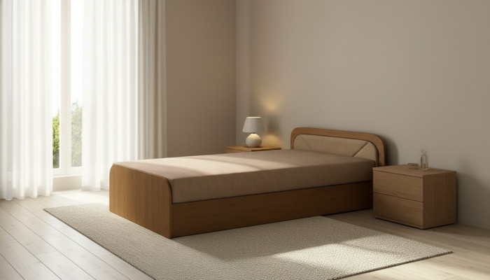 Kannerzëmmer Polsterbett Bett Better Holz Schlof Sofa Matratz 80x190cm Nei