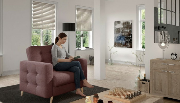 Designer Stull Aarmsstull Gepolstert Relax Stoff Textil Lounge Neien Fernsehsessel 1-Sëtzplatz.