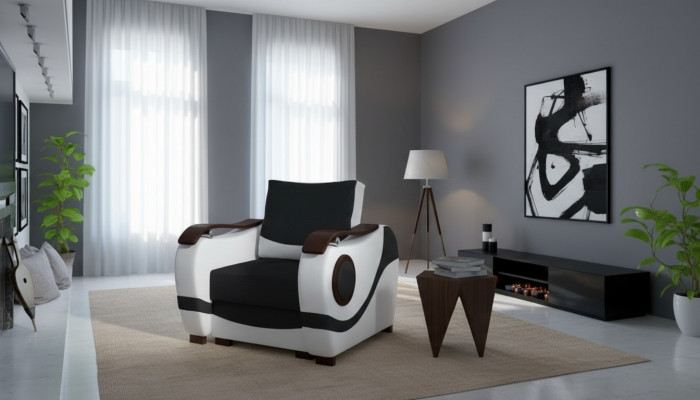 Designer Modern Polster Televisioun Fotell Sofa Canapé 1 Sëtz Designer Canapéen