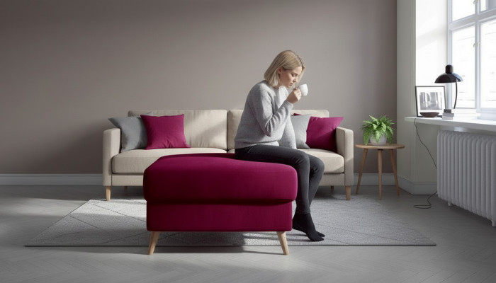 Hocker Pouf Sofa Polster Bäistellhocker Fousshocker Ottomane Miwwelhocker Rosa