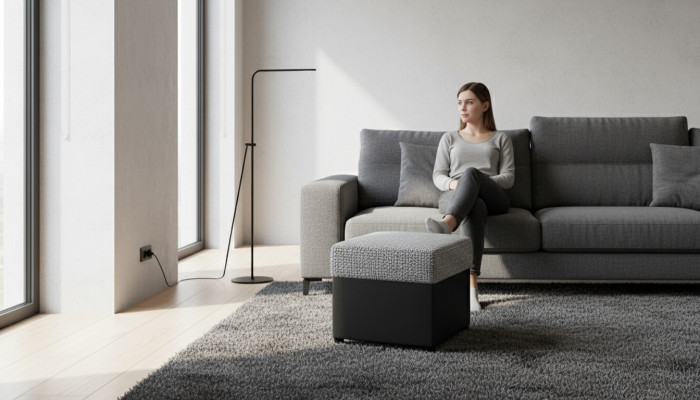 Hocker Bank Sëtz Fousshocker Ottoman Pufa Nei Polsterhocker Sëtzocker Pufa