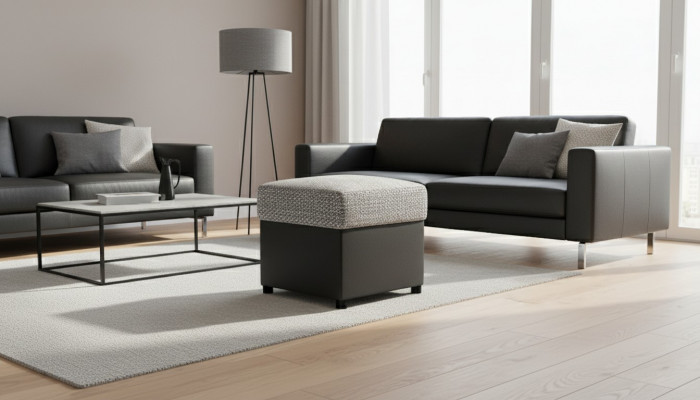 Hocker Bank Sëtz Fousshocker Ottoman Pufa Nei Polsterhocker Sëtzocker Pufa