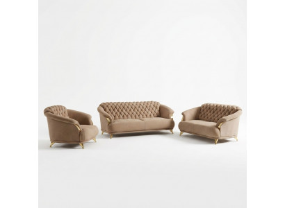 Chesterfield Design Sofa Couch Polster Sëtz Garnitur 3+2+1 Lieder Luxus