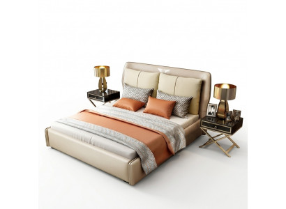 Luxus-Schlofzimmer-Designer-Doppelbett Bett 180/200x200cm Lieder Metall