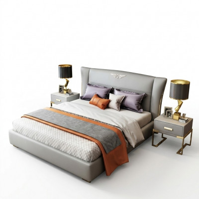 Luxury Schlofkummer Designer Duebelbett Bett Hotel 180/200x200cm Lieder