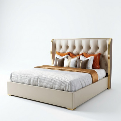 Designer Duebelbett Bett Hotel Luxus Schlofzëmmer 180/200x200cm Lieder