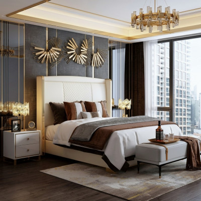 Luxus-Schlofkummer-Bett Polster-Design-Deko Luxus-Doppel-Hotel-Koppel-Biedem.
