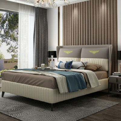 Designer Duebelbett Bett Hotel Luxus Schlofzëmmer 150/180x200cm Lieder Nei