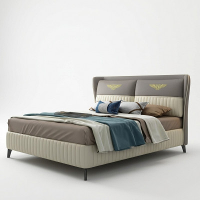 Designer Duebelbett Bett Hotel Luxus Schlofzëmmer 150/180x200cm Lieder Nei
