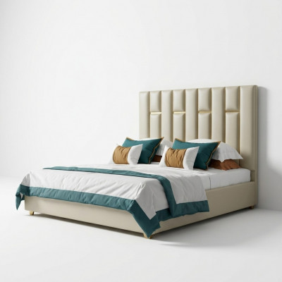 Luxus Schlofzëmmer Duebelbett Bett 150/180x200cm Metall Nei Hotel