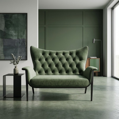 Chesterfield Canapé 2 Sëtz Polster Designer Sofa Garnitur Canapéen Zweisëtzer