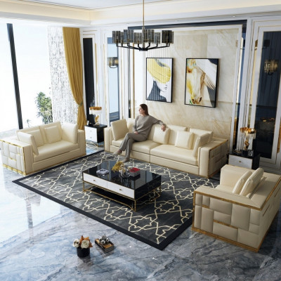 Design Sofa Couch Polster Sëtz Garnitur 3+2+1+ Chaiselongue Lieder Luxus