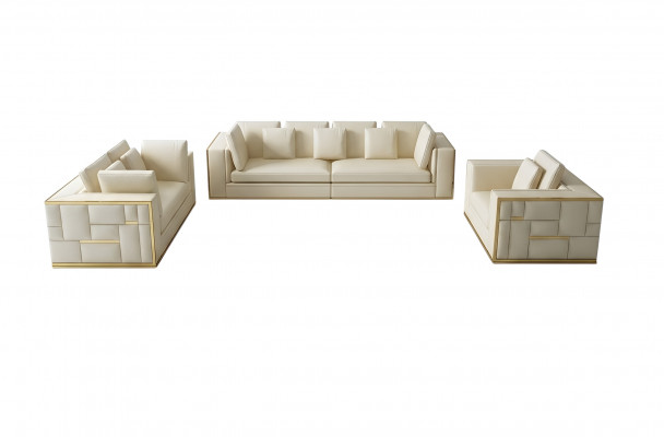 Design Sofa Couch Polster Sëtz Garnitur 3+2+1+ Chaiselongue Lieder Luxus