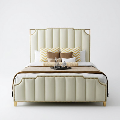 Designer Duebelbett Bett Hotel Luxus Schlofzëmmer 180x200cm Lieder Metall