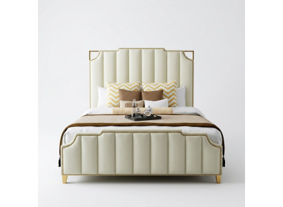 Designer Duebelbett Bett Hotel Luxus Schlofzëmmer 180x200cm Lieder Metall