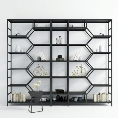 Metall Regal Trennwand Designer Luxus Regaler Loft Stil Schaf 3 Deeler Set