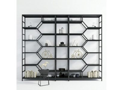 Metall Regal Trennwand Designer Luxus Regaler Loft Stil Schaf 3 Deeler Set