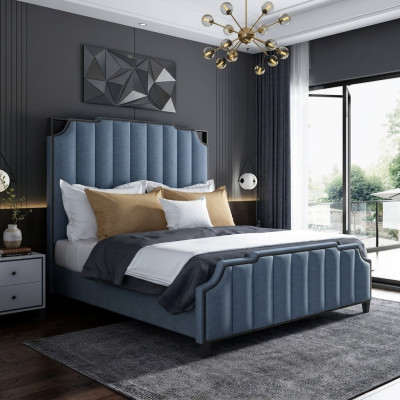 Luxus Schlofzëmmer Duebelbett Bett 150/180x200cm Lieder Metall Nei Hotel
