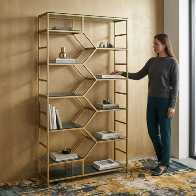 Metall Regal Trennwand Designer Luxus Regaler Gold Schaf 3 Stéck