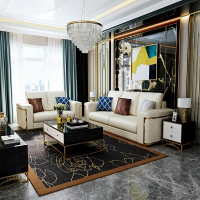 Design Sofa Italienesch Canapé Polstersëtz Garnitur 3+2+1 Lieder Luxus
