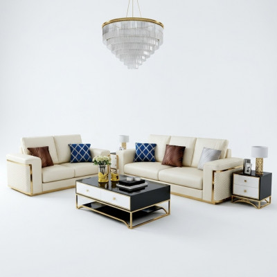 Design Sofa Italienesch Canapé Polstersëtz Garnitur 3+2+1 Lieder Luxus