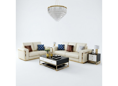 Design Sofa Italienesch Canapé Polstersëtz Garnitur 3+2+1 Lieder Luxus