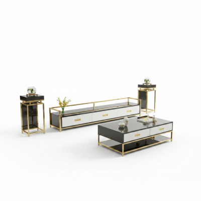 Moderne Design Wunnzëmmer Wand Wunnzëmmer Sideboard RTV Regal + Säiten