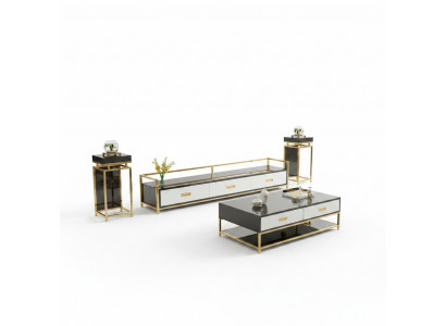 Moderne Design Wunnzëmmer Wand Wunnzëmmer Sideboard RTV Regal + Säiten