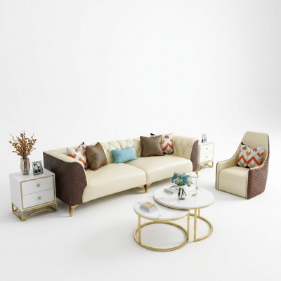 Designer Couch Dësch Rond Dëscher Ronnen Sofa Metall Glas Deko Bäistell Wunn