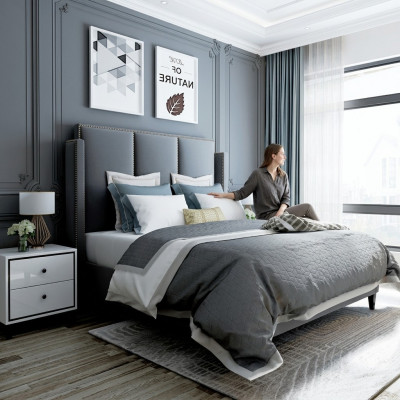 Luxus Ledebett Metall Gold Design Better Polster Hotel 180x200cm