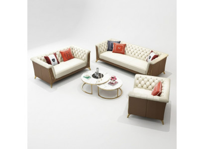 Canapé Couchage Garnitur Sëtz Polster Komplett Set 3+2+1 Canapéën Designer
