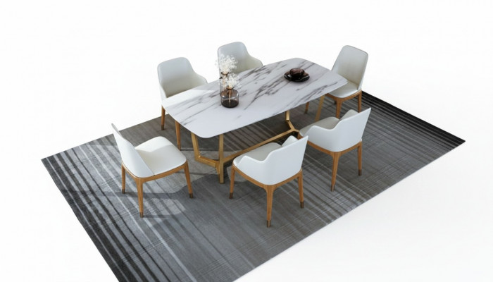 Luxus Designer Edelstol Metall Iess Dësch Dëscher Wunn Zëmmer 160x90cm