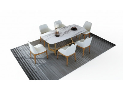 Luxus Designer Edelstol Metall Iess Dësch Dëscher Wunn Zëmmer 160x90cm