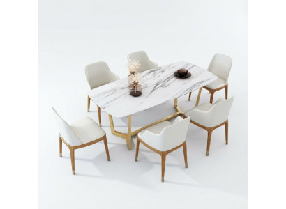 Iessdësch Garnitur Stull Set 6 Stullen Dësch Iessdëscher Dëscher Iesszëmmer Set