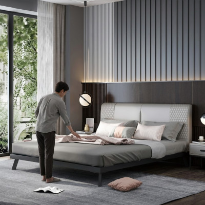 Luxus Design Liederbett Metall Gold Better Polster Hotel 180x200cm Gro.